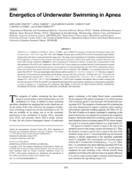 Energetics of Underwater Swimming in Apnea
