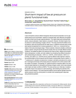 Short-term impact of low air pressure on plants’ functional traits