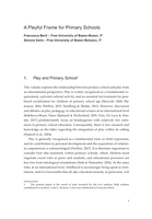 A Playful Frame for Primary Schools