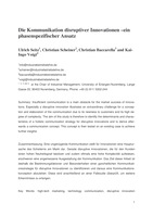 Die Kommunikation disruptiver Innovationen: Ein phasenspezifischer Ansatz