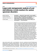 Large-scale metagenomic analysis of oral microbiomes reveals markers for autism spectrum disorders