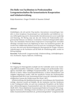 Die Rolle von Facilitation in Professionellen Lerngemeinschaften für lernorientierte Kooperation und Schulentwicklung