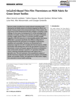 InGaZnO-based Thin-Film Thermistors on PEEK Fabric for Green Smart Textiles