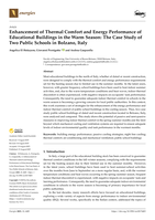 Enhancement of Thermal Comfort and Energy Performance of Educational Buildings in the Warm Season: The Case Study of Two Public Schools in Bolzano, Italy