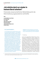 „Ich möchte doch nur wieder in  meinem Beruf arbeiten!“: Potenziale wissenschaftlicher Weiterbildung für die Gleichstellung zugewanderter Lehrkräfte