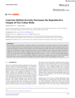 Concrete Habitat Severely Decreases the Reproductive Output of Two Urban Birds