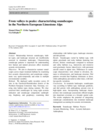 From valleys to peaks: characterizing soundscapes in the Northern European Limestone Alps