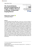 The Social Solidarity Economy Organizations of People of African Descent in Europe: A Systematic Scoping Review