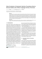 Meta-evaluation of automatic machine translation metrics between Italian and a minor language variety of German