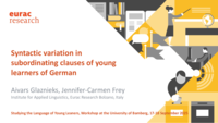 Syntactic variation in subordinating clauses of young learners of German