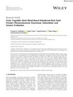 Fruit–Vegetable–Herb Blend-Based Polyphenol-Rich Food Powder: Physicochemical, Functional, Antioxidant, and Sensory Evaluation