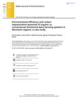 Environmental efficiency and carbon sequestration potential of organic vs. conventional simmental dairy farming systems in Mountain regions: A case study