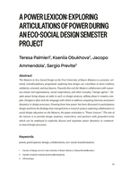 A Power Lexicon: Exploring Articulations of Power during an Eco-Social Design Semester Project