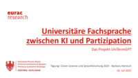 Universitäre Fachsprache zwischen KI und Partizipation: Das Projekt UniTermGPT