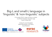 Big-L and small-L language in “linguistic” and “nonlinguistic” subjects