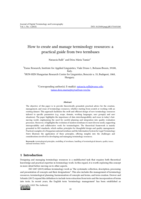 How to create and manage terminology resources: a practical guide from two termbases