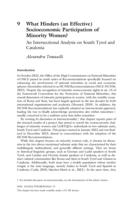 What Hinders (an Effective) Socioeconomic Participation of Minority Women?: An Intersectional Analysis on South Tyrol and Catalonia