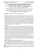 Real-time mental workload assessment with low intrusiveness for assembly processes: Limits and preliminary results