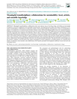 Meaningful transdisciplinary collaborations for sustainability: local, artistic, and scientific knowledge
