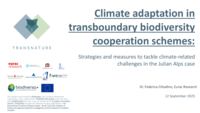 Climate adaptation in transboundary biodiversity cooperation schemes: strategies and measures to tackle climate-related challenges in the Julian Alps case
