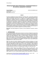 Enhancing Public Sector Performance: A Systematic Review of the Common Assessment Framework