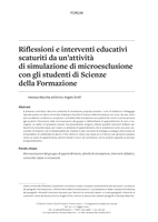 Riflessioni e interventi educativi scaturiti da un’attività di simulazione di microesclusione con gli studenti di Scienze della Formazione = Ideas and interventions from micro-exclusion simulation activity during courses of Didactics and Special Pedagogy