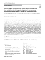 Detection of fluid responsiveness by changes of perfusion index and pleth-variability index during passive leg raising in spontaneously breathing post-surgical patients. A prospective interventional study
