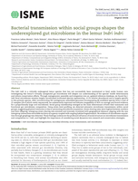 Bacterial transmission within social groups shapes the underexplored gut microbiome in the lemur Indri indri