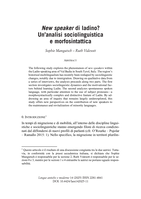 New speaker di ladino? Un'analisi sociolinguistica e morfosintattica