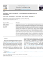 Rheological Behavior of Egg Yolk: Processing Impacts and Applications in Food Systems