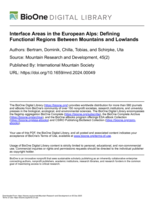 Interface Areas in the European Alps: Defining Functional Regions Between Mountains and Lowlands