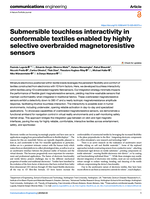 Submersible touchless interactivity in conformable textiles enabled by highly selective overbraided magnetoresistive sensors