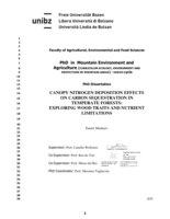 Canopy nitrogen deposition effects on carbon sequestration in temperate forests: exploring wood traits and nutrient limitations