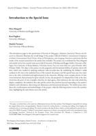 Introduction to the Special Issue