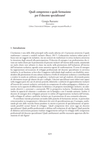Quali competenze e quale formazione per il docente specializzato?