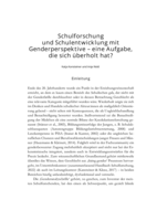 Schulforschung und Schulentwicklung mit Genderperspektive: eine Aufgabe, die sich überholt hat?