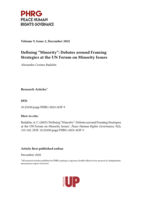 Defining “Minority”: Debates around Framing Strategies at the UN Forum on Minority Issues