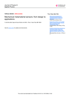 Mechanical metamaterial sensors: from design to applications