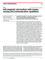 Soft magnetic microrobots with remote sensing and communication capabilities