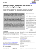 Ammonia Dynamics in the Human Body: Insights in Biomedical Sensing Technologies
