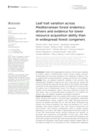 Leaf trait variation across Mediterranean forest endemics: drivers and evidence for lower resource acquisition ability than in widespread forest congeners