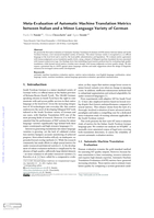 Meta-Evaluation of automatic Machine Translation Metrics between Italian and a minor Language Variety of German