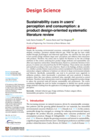 Sustainability cues in users’ perception and consumption: A product design-oriented systematic literature review