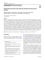 Alpine plants with short-lived seeds have declined over the past two decades