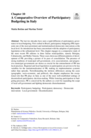 A Comparative Overview of Participatory Budgeting in Italy