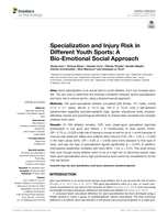 Specialization and injury risk in different youth sports: A bio-emotional- Social approach