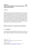 Citizen Participation in Local Governance: Four Issues in Focus