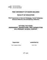 Hitting the mark: assessment, aspirations, and capabilities in a primary school context