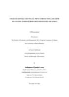 Essays on surveillance policy, privacy protection, and crime prevention: evidence from the United States and Africa