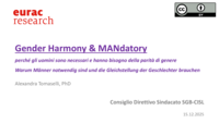 Gender Harmony & MANdatory: Perché gli uomini sono necessari e hanno bisogno della parità di genere / Warum Männer notwendig sind und die Gleichstellung der Geschlechter brauchen